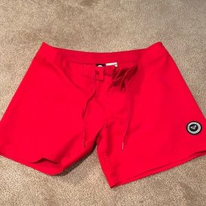 Women’s red board shorts
